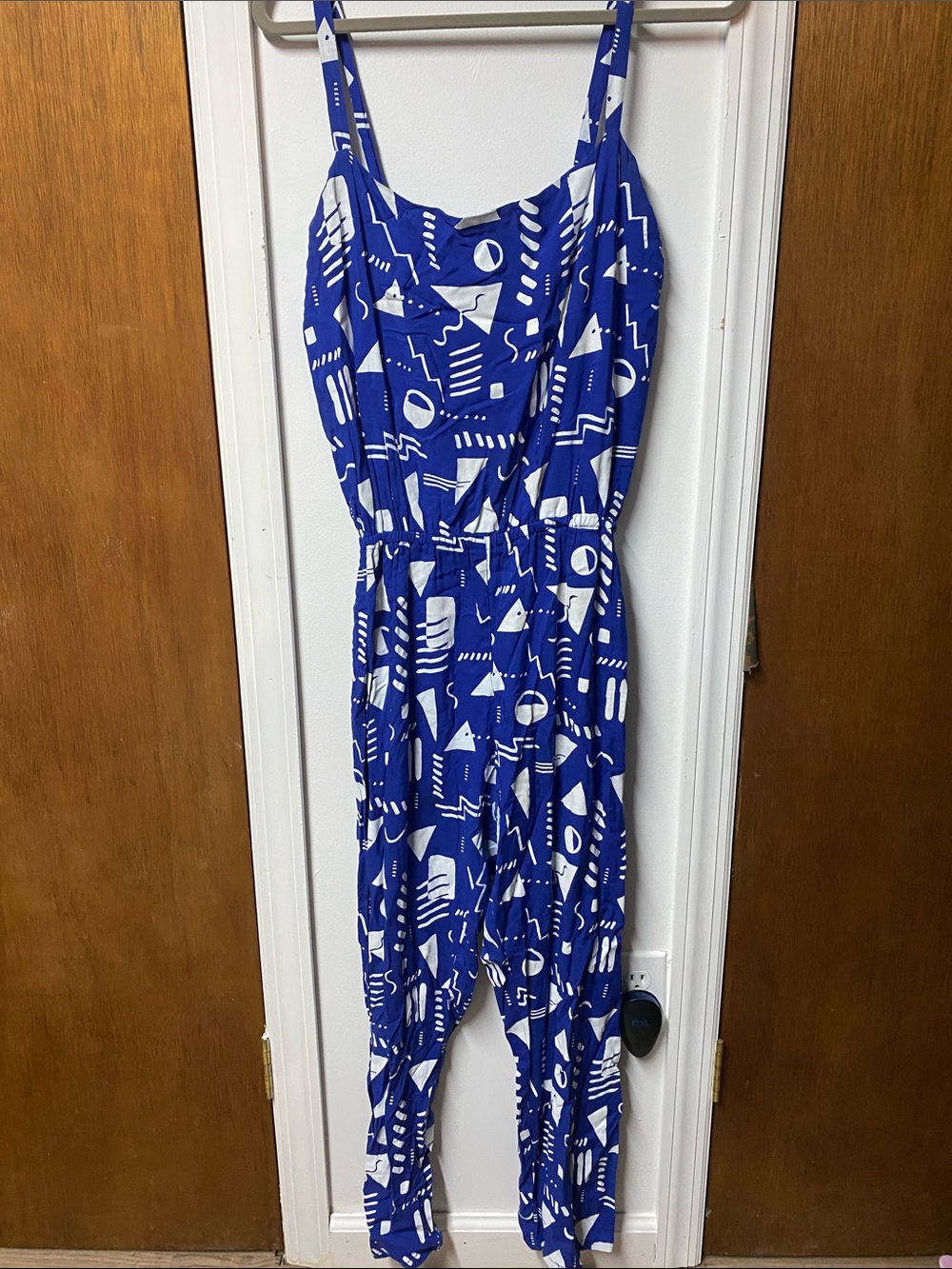 Nooworks Blue & White Geometric One-Piece pant jumpsuit